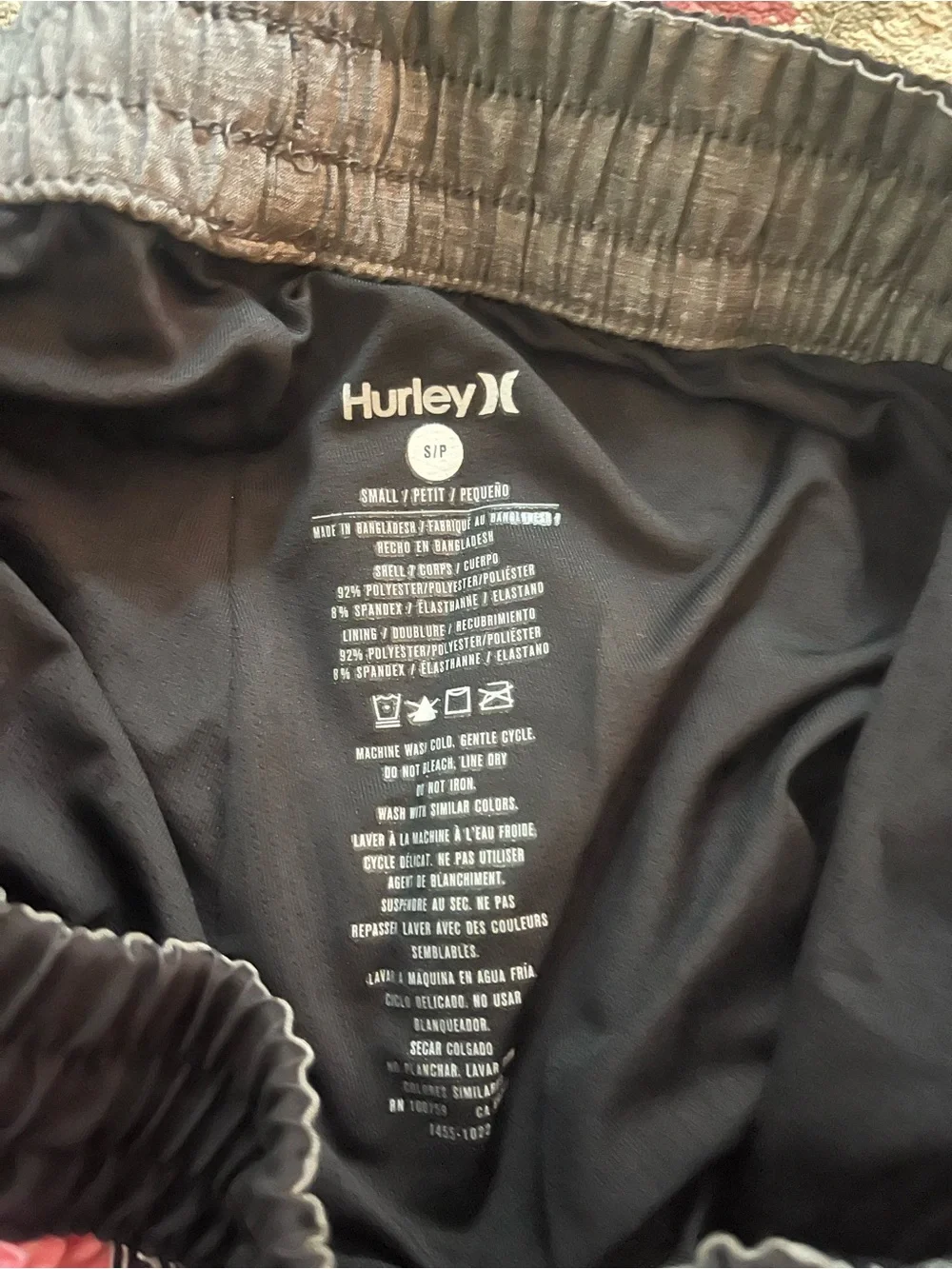 Hurley Black Swim Shorts with Pink & Yellow Toucan Print